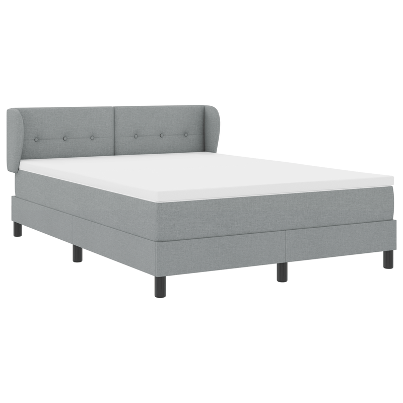 Casa si Gradina - Mobilier - Paturi si accesorii - Paturi - Pat box spring cu saltea, gri deschis, 160x200 cm, textil - Infinity.ro