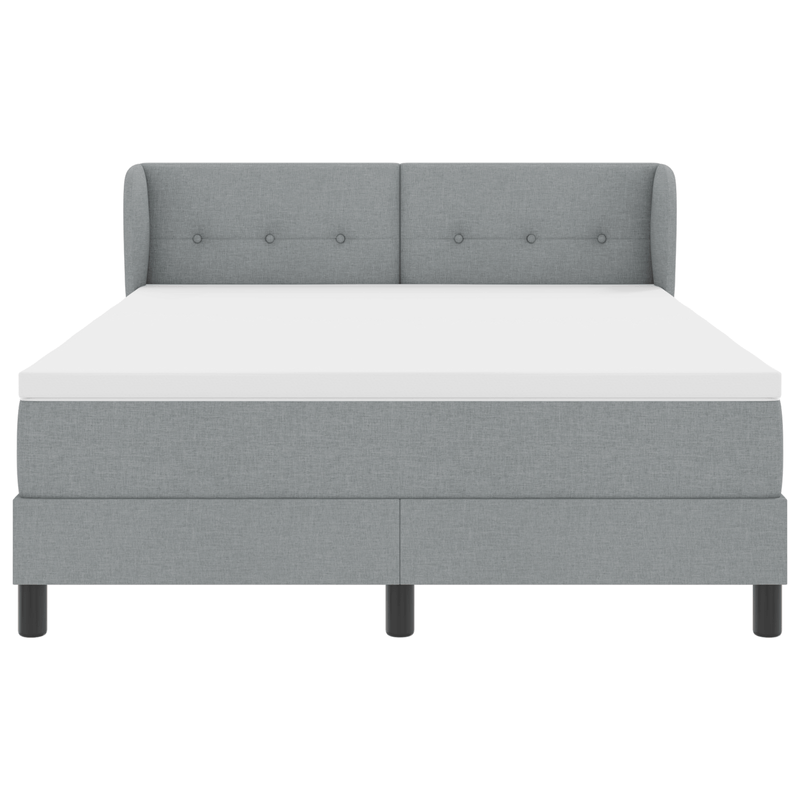 Casa si Gradina - Mobilier - Paturi si accesorii - Paturi - Pat box spring cu saltea, gri deschis, 160x200 cm, textil - Infinity.ro
