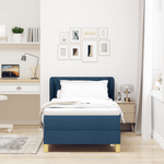 Casa si Gradina - Mobilier - Paturi si accesorii - Paturi - Pat box spring cu saltea, albastru, 100x200 cm, textil - Infinity.ro