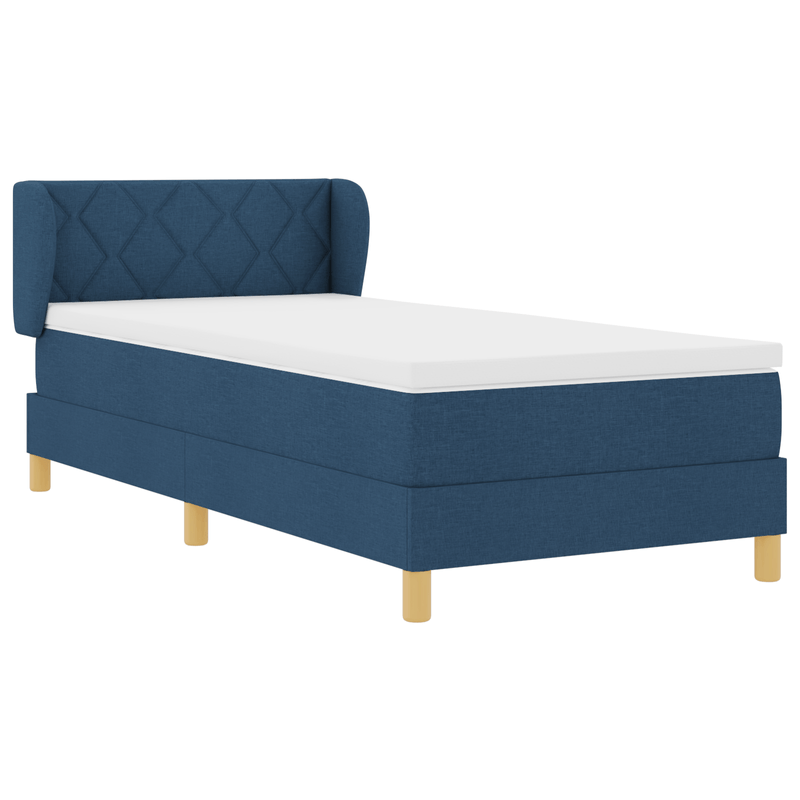 Casa si Gradina - Mobilier - Paturi si accesorii - Paturi - Pat box spring cu saltea, albastru, 100x200 cm, textil - Infinity.ro