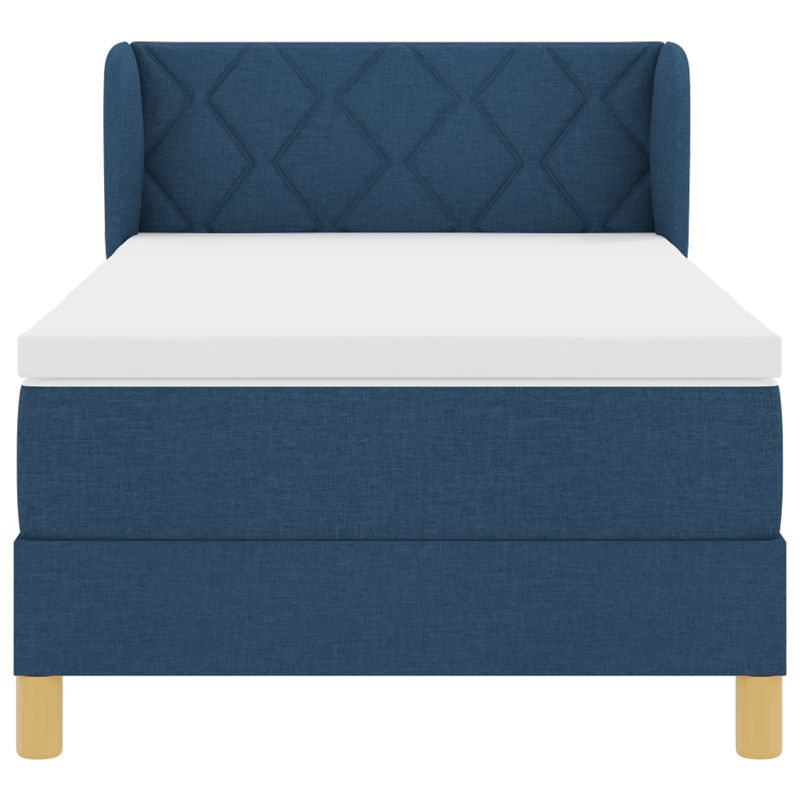 Casa si Gradina - Mobilier - Paturi si accesorii - Paturi - Pat box spring cu saltea, albastru, 100x200 cm, textil - Infinity.ro