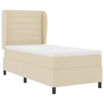 Casa si Gradina - Mobilier - Paturi si accesorii - Paturi - Pat box spring cu saltea, crem, 100x200 cm, textil - Infinity.ro