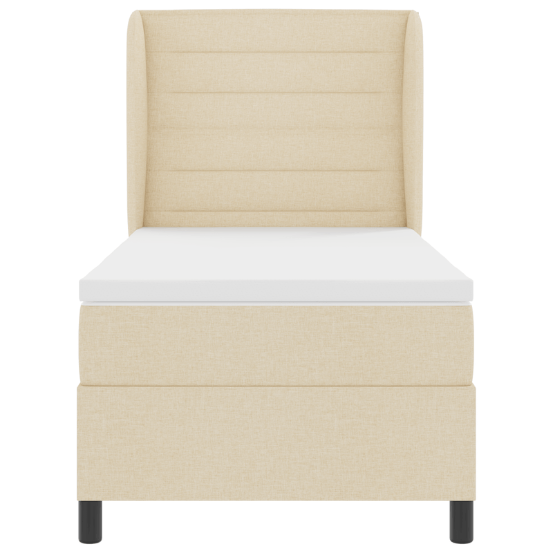 Casa si Gradina - Mobilier - Paturi si accesorii - Paturi - Pat box spring cu saltea, crem, 100x200 cm, textil - Infinity.ro