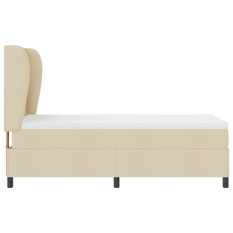 Casa si Gradina - Mobilier - Paturi si accesorii - Paturi - Pat box spring cu saltea, crem, 100x200 cm, textil - Infinity.ro