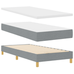 Casa si Gradina - Mobilier - Paturi si accesorii - Paturi - Pat box spring cu saltea, gri deschis, 90x200 cm, textil - Infinity.ro