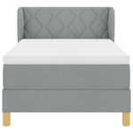 Casa si Gradina - Mobilier - Paturi si accesorii - Paturi - Pat box spring cu saltea, gri deschis, 90x200 cm, textil - Infinity.ro
