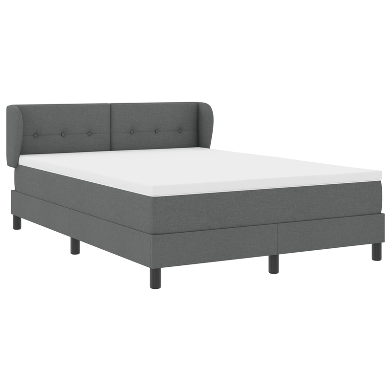 Casa si Gradina - Mobilier - Paturi si accesorii - Paturi - Pat box spring cu saltea, gri inchis, 160x200 cm, textil - Infinity.ro