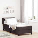 Casa si Gradina - Mobilier - Paturi si accesorii - Paturi - Pat box spring cu saltea, maro inchis, 80x200 cm, textil - Infinity.ro