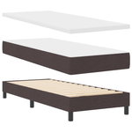 Casa si Gradina - Mobilier - Paturi si accesorii - Paturi - Pat box spring cu saltea, maro inchis, 80x200 cm, textil - Infinity.ro