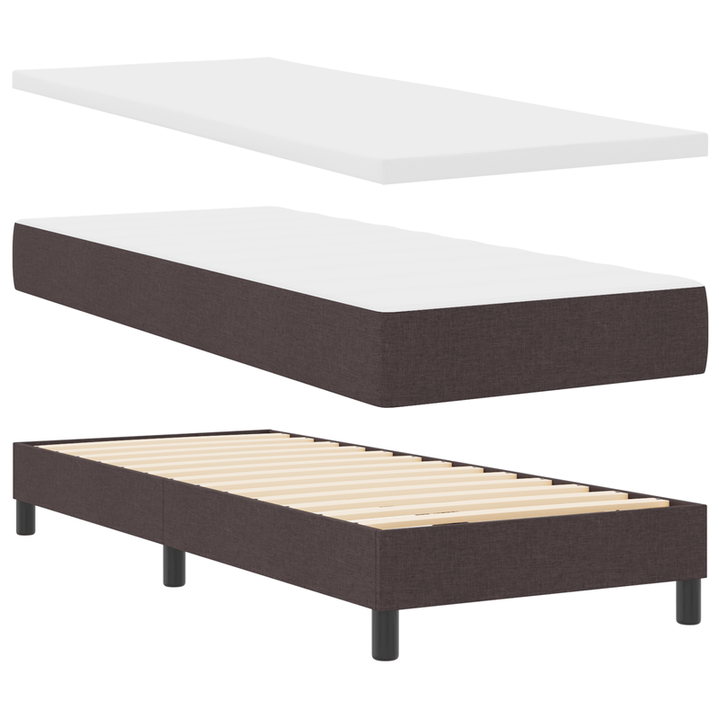 Casa si Gradina - Mobilier - Paturi si accesorii - Paturi - Pat box spring cu saltea, maro inchis, 80x200 cm, textil - Infinity.ro