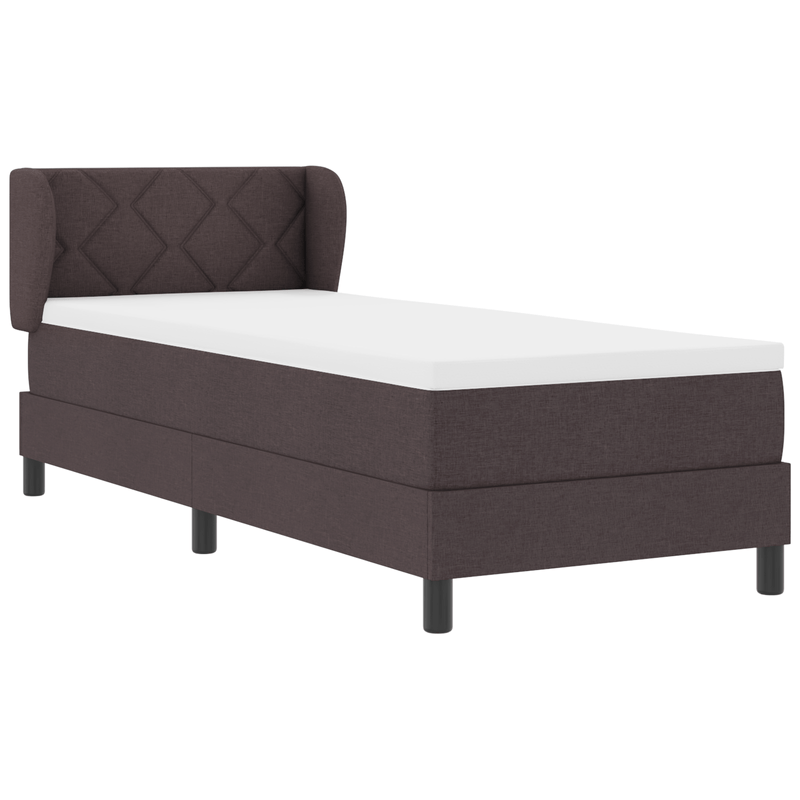 Casa si Gradina - Mobilier - Paturi si accesorii - Paturi - Pat box spring cu saltea, maro inchis, 80x200 cm, textil - Infinity.ro