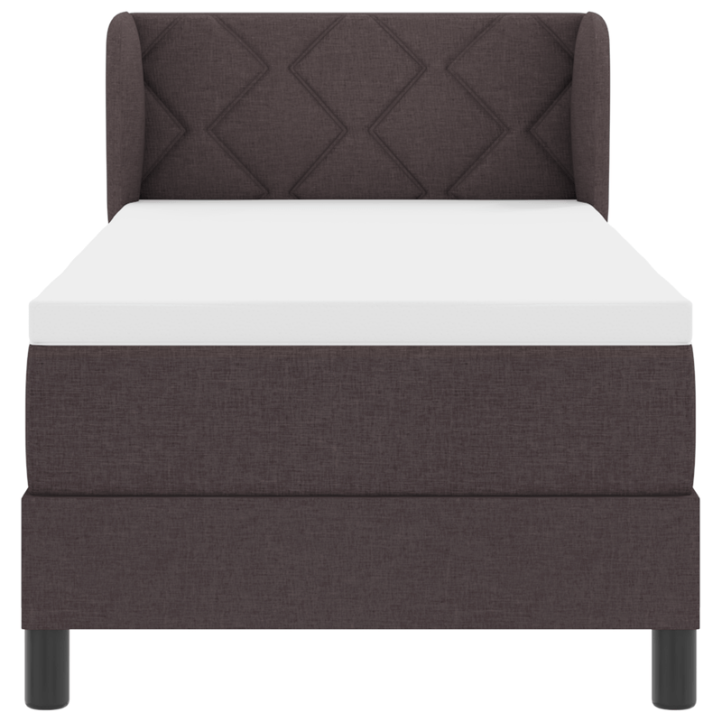 Casa si Gradina - Mobilier - Paturi si accesorii - Paturi - Pat box spring cu saltea, maro inchis, 80x200 cm, textil - Infinity.ro