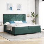Casa si Gradina - Mobilier - Paturi si accesorii - Paturi - Pat box spring cu saltea, verde inchis, 200x200 cm, catifea - Infinity.ro