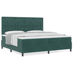 Casa si Gradina - Mobilier - Paturi si accesorii - Paturi - Pat box spring cu saltea, verde inchis, 200x200 cm, catifea - Infinity.ro