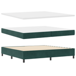 Casa si Gradina - Mobilier - Paturi si accesorii - Paturi - Pat box spring cu saltea, verde inchis, 200x200 cm, catifea - Infinity.ro