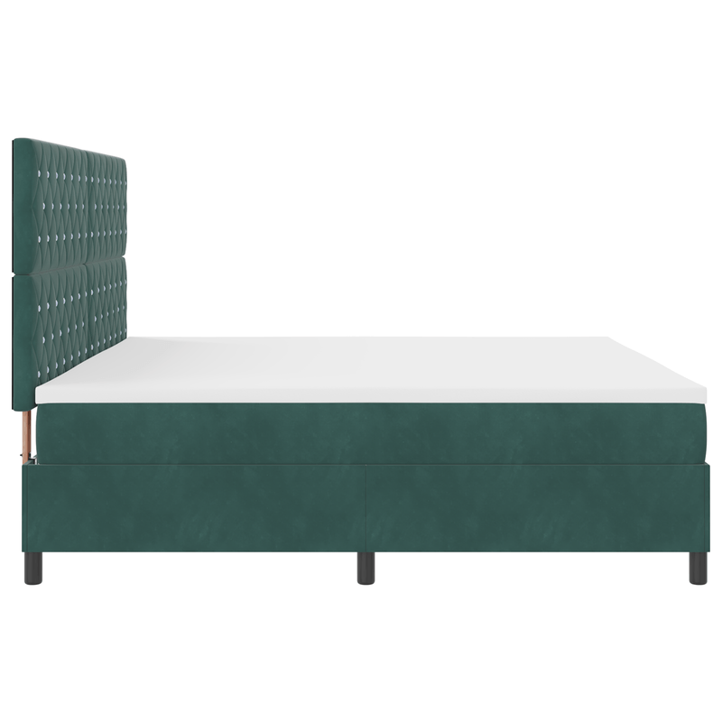 Casa si Gradina - Mobilier - Paturi si accesorii - Paturi - Pat box spring cu saltea, verde inchis, 200x200 cm, catifea - Infinity.ro