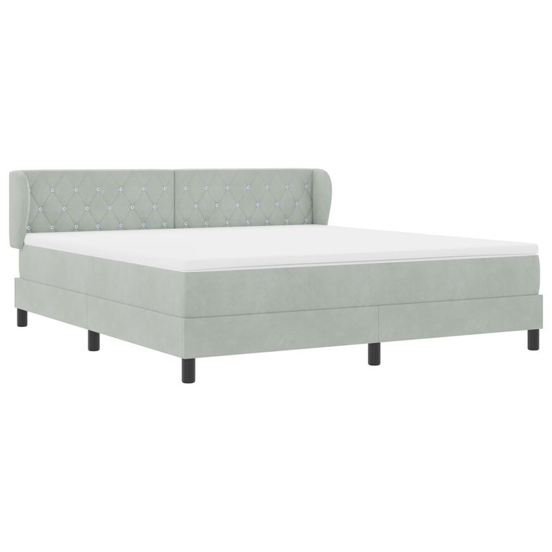 Casa si Gradina - Mobilier - Paturi si accesorii - Paturi - Pat Box Spring  cu Saltea Gri deschis 180x200 cm Catifea - Infinity.ro