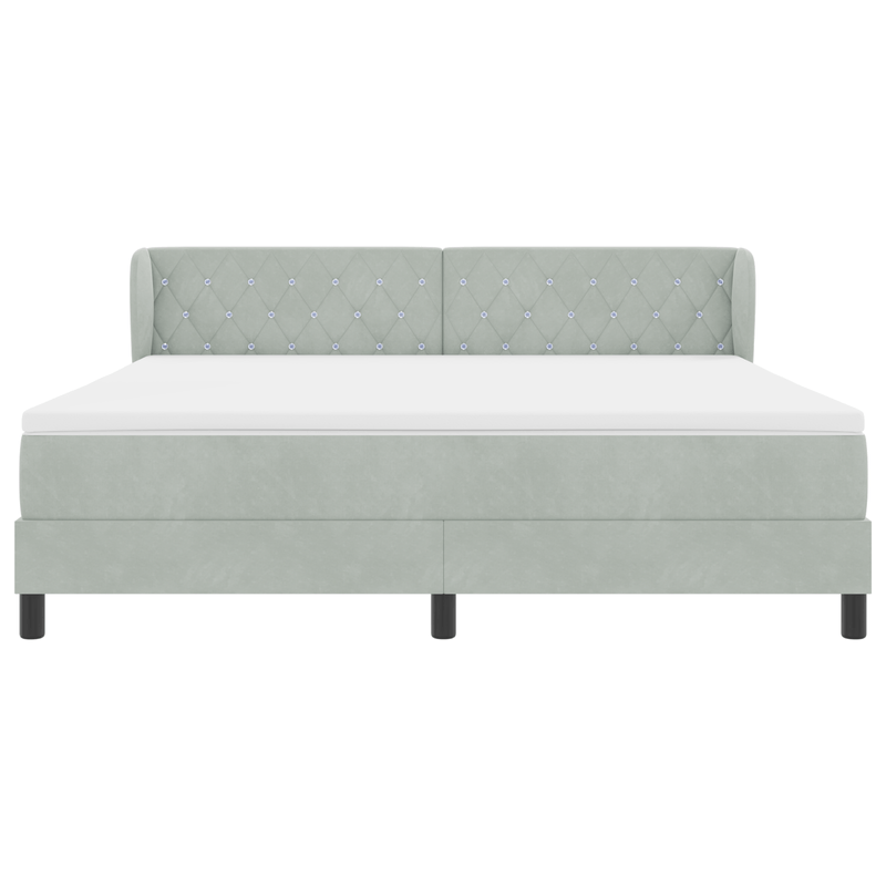 Casa si Gradina - Mobilier - Paturi si accesorii - Paturi - Pat Box Spring  cu Saltea Gri deschis 180x200 cm Catifea - Infinity.ro