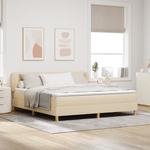 Casa si Gradina - Mobilier - Paturi si accesorii - Paturi - Pat box spring cu saltea, crem, 180x200 cm, textil - Infinity.ro