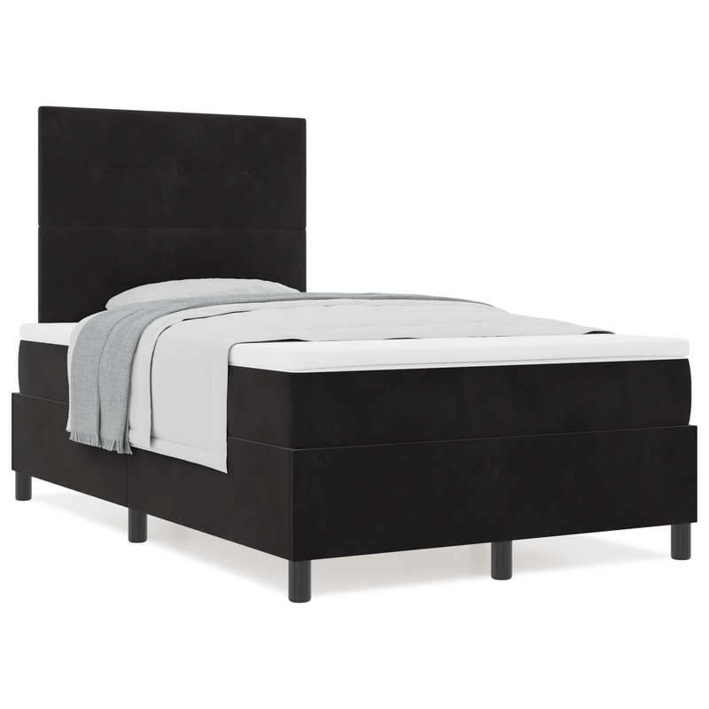 Casa si Gradina - Mobilier - Paturi si accesorii - Paturi - Pat box spring cu saltea, negru, 120x200 cm, catifea - Infinity.ro