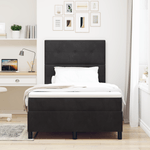 Casa si Gradina - Mobilier - Paturi si accesorii - Paturi - Pat box spring cu saltea, negru, 120x200 cm, catifea - Infinity.ro