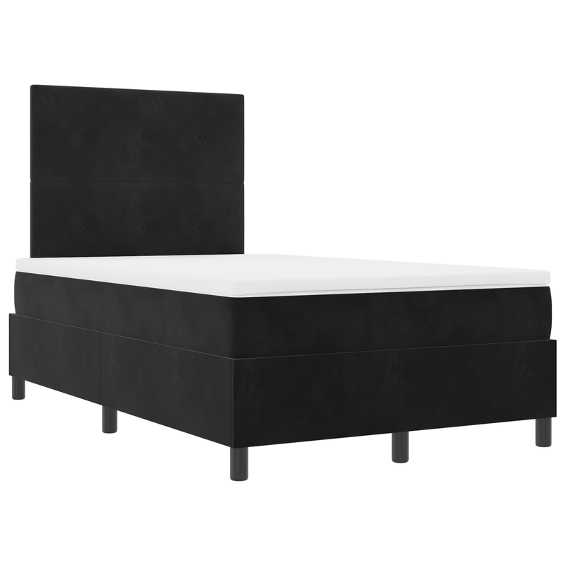 Casa si Gradina - Mobilier - Paturi si accesorii - Paturi - Pat box spring cu saltea, negru, 120x200 cm, catifea - Infinity.ro