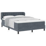 Casa si Gradina - Mobilier - Paturi si accesorii - Paturi - Pat box spring cu saltea, gri inchis, 140x200 cm, catifea - Infinity.ro