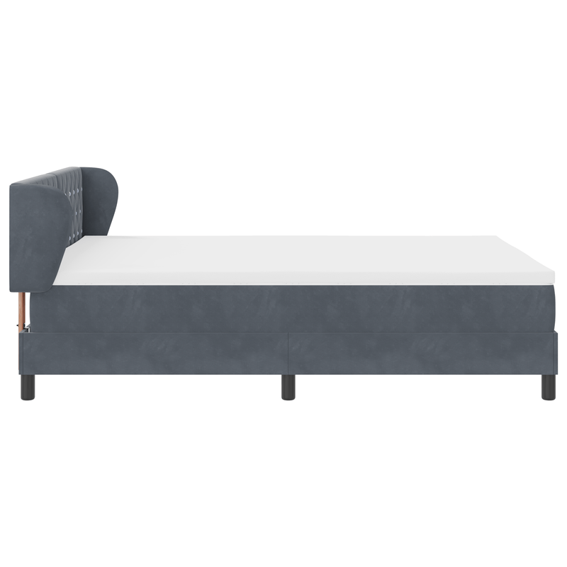 Casa si Gradina - Mobilier - Paturi si accesorii - Paturi - Pat box spring cu saltea, gri inchis, 140x200 cm, catifea - Infinity.ro
