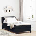 Casa si Gradina - Mobilier - Paturi si accesorii - Paturi - Pat cu saltea si arcuri, Negru, 90x190 cm, Tesatura - Infinity.ro