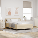 Casa si Gradina - Mobilier - Paturi si accesorii - Paturi - Pat box spring cu saltea, crem, 160x200 cm, textil - Infinity.ro
