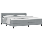 Casa si Gradina - Mobilier - Paturi si accesorii - Paturi - Pat box spring cu saltea, gri deschis, 200x200 cm, textil - Infinity.ro