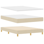 Casa si Gradina - Mobilier - Paturi si accesorii - Paturi - Pat box spring cu saltea, crem, 160x200 cm, textil - Infinity.ro