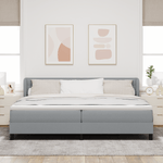 Casa si Gradina - Mobilier - Paturi si accesorii - Paturi - Pat box spring cu saltea, gri deschis, 200x200 cm, textil - Infinity.ro