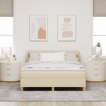 Casa si Gradina - Mobilier - Paturi si accesorii - Paturi - Pat box spring cu saltea, crem, 160x200 cm, textil - Infinity.ro