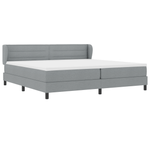 Casa si Gradina - Mobilier - Paturi si accesorii - Paturi - Pat box spring cu saltea, gri deschis, 200x200 cm, textil - Infinity.ro