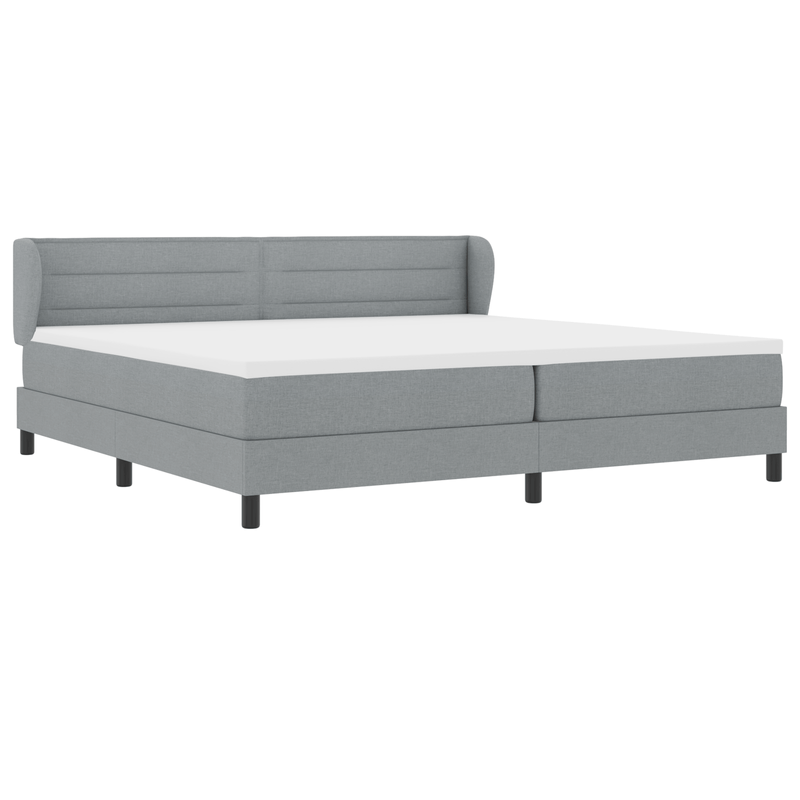 Casa si Gradina - Mobilier - Paturi si accesorii - Paturi - Pat box spring cu saltea, gri deschis, 200x200 cm, textil - Infinity.ro