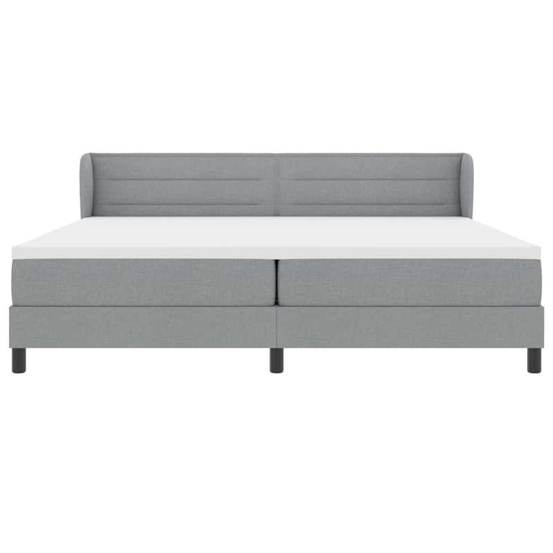 Casa si Gradina - Mobilier - Paturi si accesorii - Paturi - Pat box spring cu saltea, gri deschis, 200x200 cm, textil - Infinity.ro