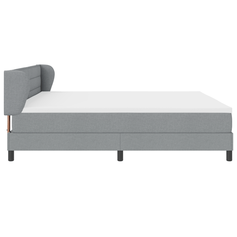 Casa si Gradina - Mobilier - Paturi si accesorii - Paturi - Pat box spring cu saltea, gri deschis, 200x200 cm, textil - Infinity.ro