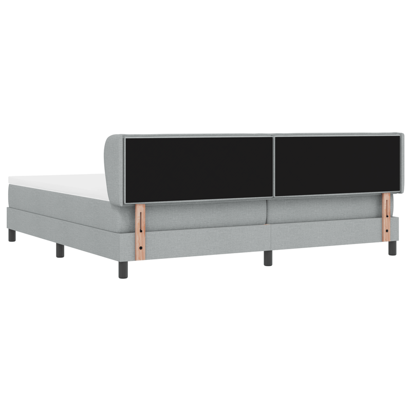 Casa si Gradina - Mobilier - Paturi si accesorii - Paturi - Pat box spring cu saltea, gri deschis, 200x200 cm, textil - Infinity.ro