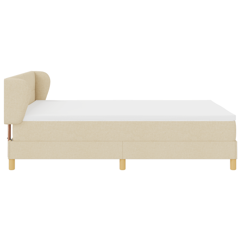 Casa si Gradina - Mobilier - Paturi si accesorii - Paturi - Pat box spring cu saltea, crem, 160x200 cm, textil - Infinity.ro