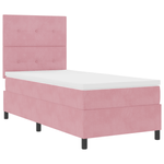 Casa si Gradina - Mobilier - Paturi si accesorii - Paturi - Pat box spring cu saltea, roz, 100x200 cm, catifea - Infinity.ro