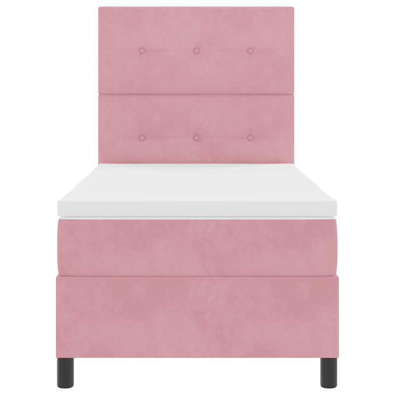 Casa si Gradina - Mobilier - Paturi si accesorii - Paturi - Pat box spring cu saltea, roz, 100x200 cm, catifea - Infinity.ro
