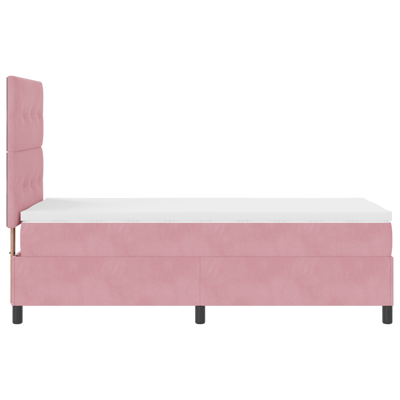 Casa si Gradina - Mobilier - Paturi si accesorii - Paturi - Pat box spring cu saltea, roz, 100x200 cm, catifea - Infinity.ro