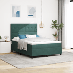 Casa si Gradina - Mobilier - Paturi si accesorii - Paturi - Pat box spring cu saltea, verde inchis, 140x190 cm, catifea - Infinity.ro