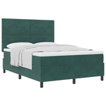 Casa si Gradina - Mobilier - Paturi si accesorii - Paturi - Pat box spring cu saltea, verde inchis, 140x190 cm, catifea - Infinity.ro