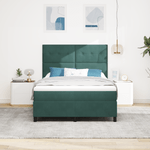 Casa si Gradina - Mobilier - Paturi si accesorii - Paturi - Pat box spring cu saltea, verde inchis, 140x190 cm, catifea - Infinity.ro