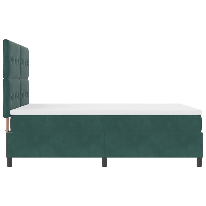 Casa si Gradina - Mobilier - Paturi si accesorii - Paturi - Pat box spring cu saltea, verde inchis, 140x190 cm, catifea - Infinity.ro
