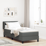Casa si Gradina - Mobilier - Paturi si accesorii - Paturi - Pat cu saltea Box Spring  Gri inchis 80x200 cm Textil - Infinity.ro