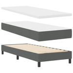 Casa si Gradina - Mobilier - Paturi si accesorii - Paturi - Pat cu saltea Box Spring  Gri inchis 80x200 cm Textil - Infinity.ro