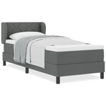 Casa si Gradina - Mobilier - Paturi si accesorii - Paturi - Pat cu saltea Box Spring  Gri inchis 80x200 cm Textil - Infinity.ro